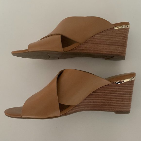 NWOT Franco Sarto Memphis Leather Wedge Sandal US Size 6.5 M - Picture 5 of 9